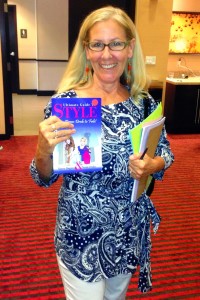 Debra Alessandra, the latest purchaser, with my book, Ultimate Guide to Style in Florida!