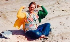 Daddy Wayne posing for a pic at Venice Beach, in a Hawaiin shirt in 1986.